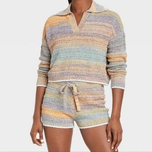 2 pc Sweater Knit Short Set